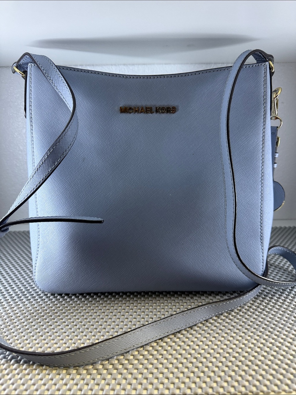 Michael Kors Light Blue Saffiano Crossbody Bag